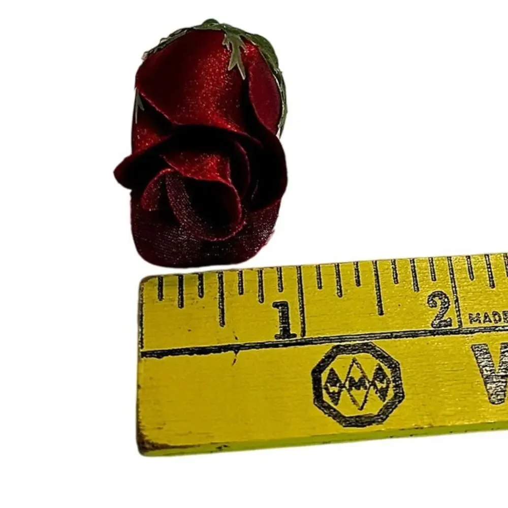 50 Burgundy Red Satin Rose Buds Stemless Wedding Floral Craft DIY 2 inch Flowers
